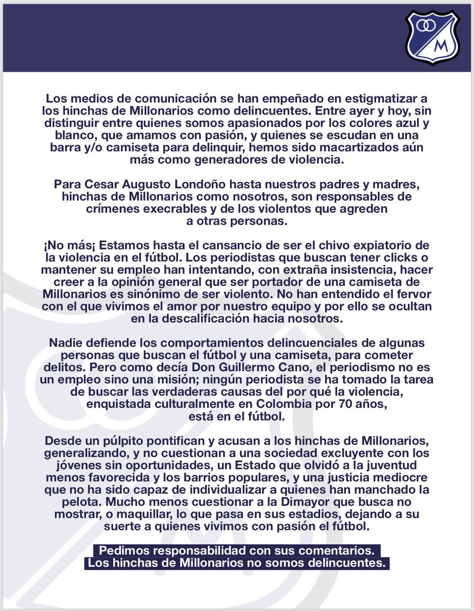 AzulEn5Matices's tweet photo. #HinchasDeMillosNoDelincuentes https://t.co/sqfqj59Urc