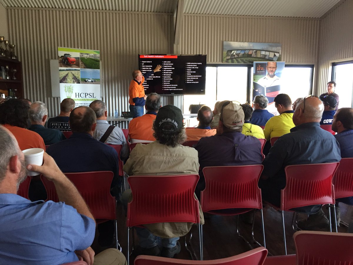 evidn's tweet photo. Full house on day 4 of @sugarresearch and #HCPSL’s Kicking The Dirt workshops. Focus on #soilhealth, #productivity & #sustainability. https://t.co/eROX14t2Ks