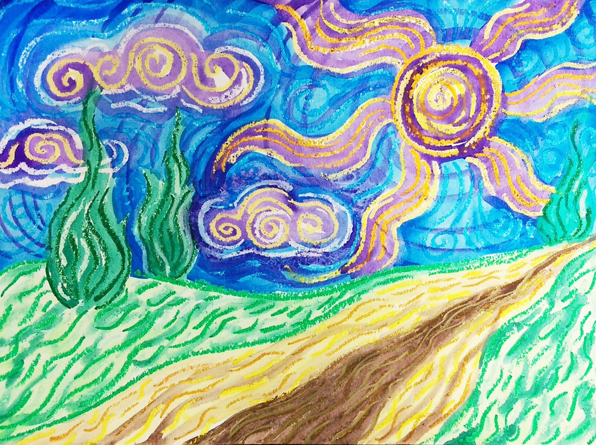 AlliseNoble's tweet photo. Check out this fun art project based on the work of #vincentvangogh , accessible to all age levels and abilities. https://t.co/mvzYXINVUf #WordPress #art #illustration #arteducation #studentswithdisabilities #watercolor #paintings #easyartprojects #craftday https://t.co/v2oLuJZGxm