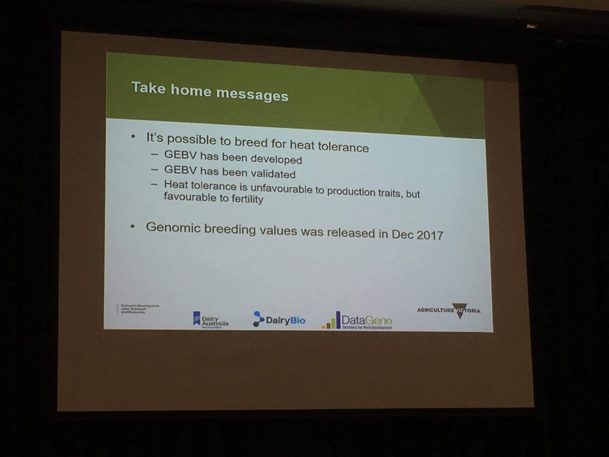 AGBU_GENE's tweet photo. Thuy Nguyen of @VigGovAg explains the development and validation of "A tool to breed for heat tolerance in dairy cattle." at #BreedingFocus2018
#Heattolerance #GEBV #Genomics #QuantitativeGenetics #Breeding #DairyCattle https://t.co/6s1vLzJw5V