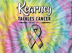 KHSRowdies's tweet photo. This Friday is the Kearney Tackles Cancer game. The theme will be Kearney Tackles Cancer so wear your shirts from this year or years past. Come out and cheer on the boys as they take on Benson and come support a great cause! #KTC https://t.co/cFd5BcfHfg
