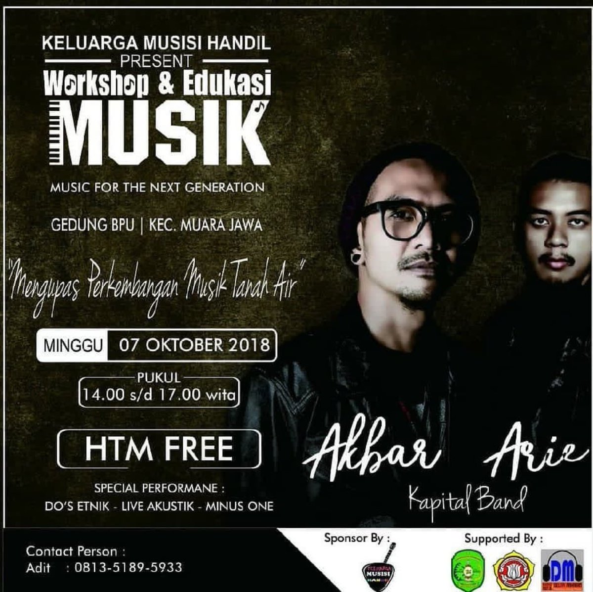 Handil,Muara Jawa Sampai jumpa mantemanz
Workshop dan edukasi musik,mengupas perkembangan musik tanah air khususnya muara jawa..dan sillatuhrahmi lewat musik
Music for the next generation
Dengan narasumber 
@AkbarHaka19 
<a href="/ariewdhana/">Arie Wardhana</a> 
Dari <a href="/KAPITALBorneo/">KAPITAL</a>