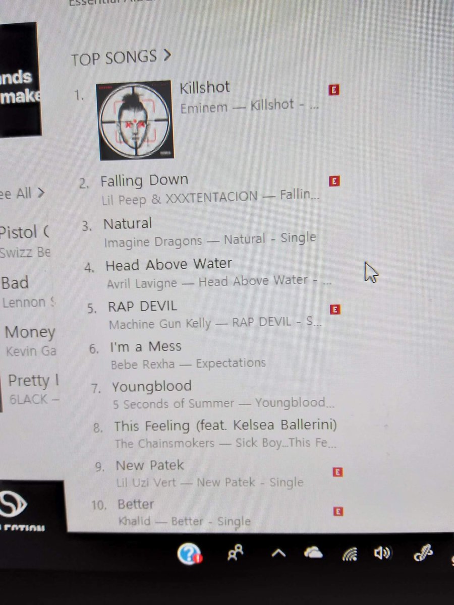 Fini_Marii's tweet photo. When you're being beat out on @iTunes by not only the Rap God himself @Eminem but 2 dead rappers &amp; @AvrilLavigne 😂💀 #LetsNotTalkAboutIt #LetsBeAboutIt #CareerEnded #MachineBunKelly https://t.co/YFYkFdM7sF