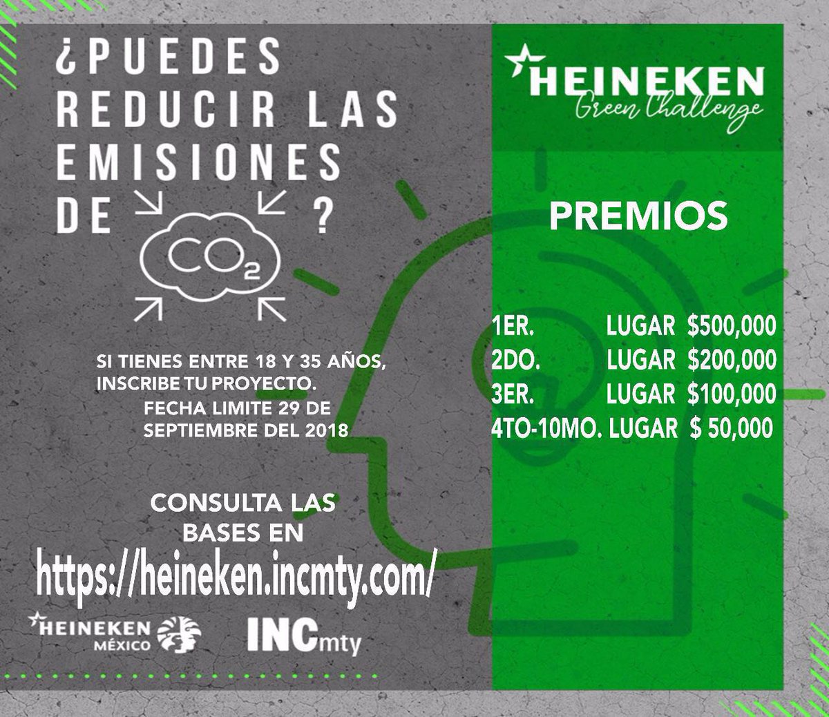 Reto Green Challenge Heineken, 
No te olvides de participar y registrate antes del 06 de Octubre