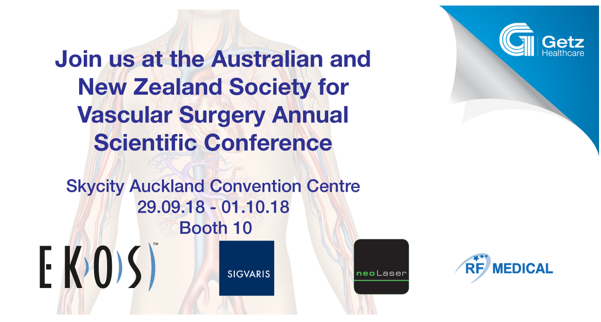 We are looking forward to being part of the #ANZSVS2018 conference. Please visit us at booth 10 to discuss how our Vascular product portfolio can assist to treat your patient's complex pathologies with products from #EKOS #NeoLaser #RFMedical and #Sigvaris