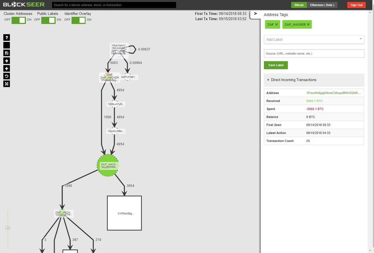 Zaif盗難犯人のビットコインアドレス これじゃね、ていうの見かけたから自分も見てるけどマジっぽい1FmwHh6pgkf4meCMoqo8fHH3GNRF571f9w