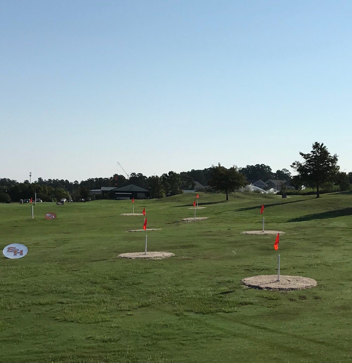 BearkatsMGolf's tweet photo. @BearkatsMGolf target flags with sand bottom complete for team #HoleIt #StandTall https://t.co/hXARoXqg9J
