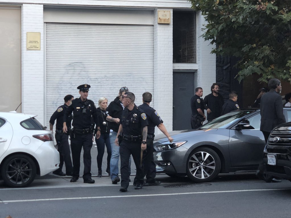 [PLEASE SHARE] A small army of <a href="/SFPD/">San Francisco Police</a> officers just beat the crap out of a black kid on 16th and Valencia, punched him into the ground, pushed witnesses from Black and Brown Social Club who confronted them, and arrested <a href="/EQUIPTO/">QUIP</a> for no apparent reason. Video to follow.