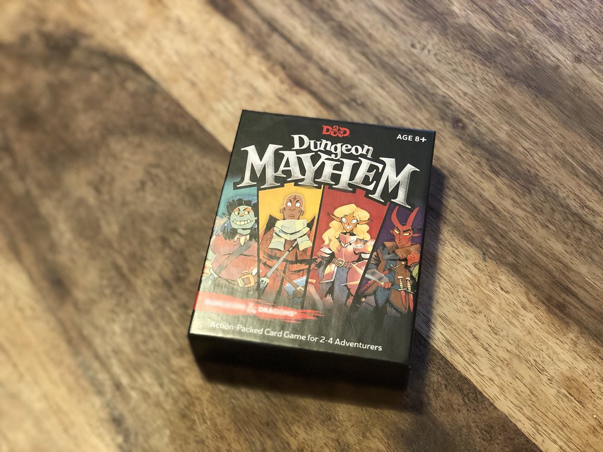 NathanBStewart's tweet image. Played two games of #DungeonMayhem tonight with the family. Harper won one and Mommy won one - Dad won zero. #WotCStaff  #goodatmath