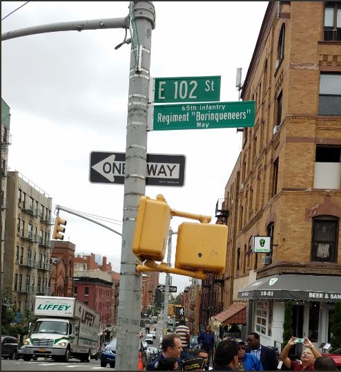 This past Friday on Sep. 14th, East 102nd Street in East Harlem, New York City was re-named "Borinqueneers Way" in honor of the U.S. Army's 65th Infantry Regiment. Read the origins on this great initiative:

bit.ly/2OyEks

Coordinate a tribute in your community today!!!