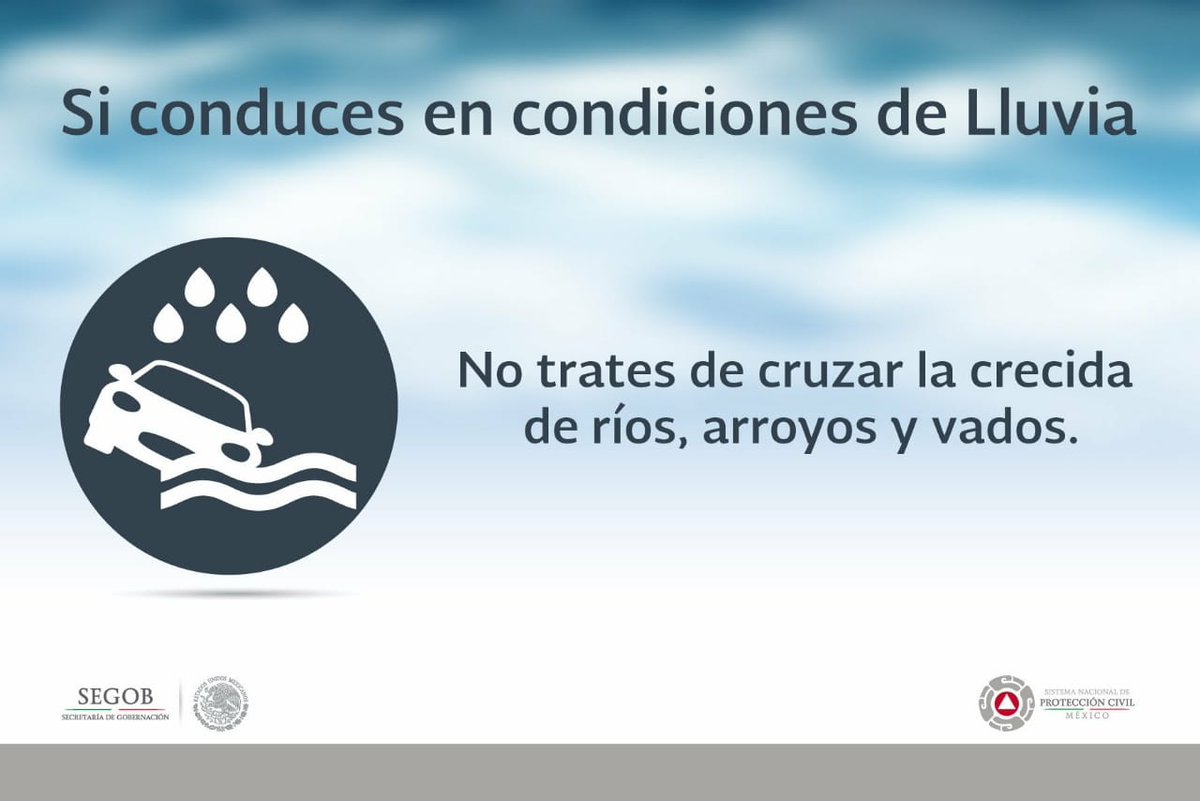 promsaludsin's tweet photo. Recomendaciones en condiciones de #Lluvia.
#PrevenirEsVivir #Atento #Sinaloa https://t.co/BdDx5sSyNn