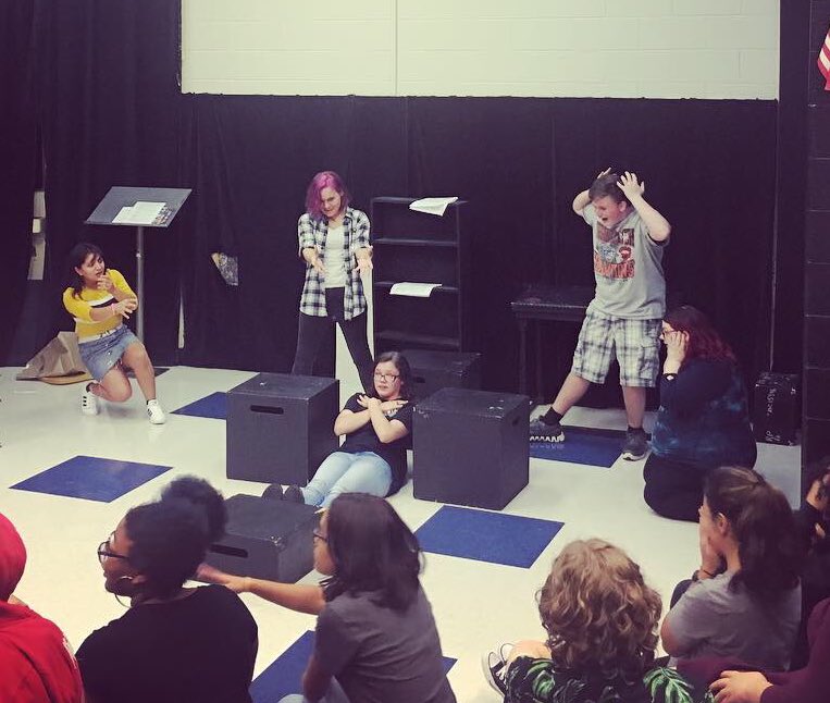 lcbtheatre's tweet image. Moments from the surprise tableau portion of ‘Shuddersome: Tales of Poe’ auditions! #themoreyoupoe 💫@lcbirdprincipal #ccpsperform #oneCCPS