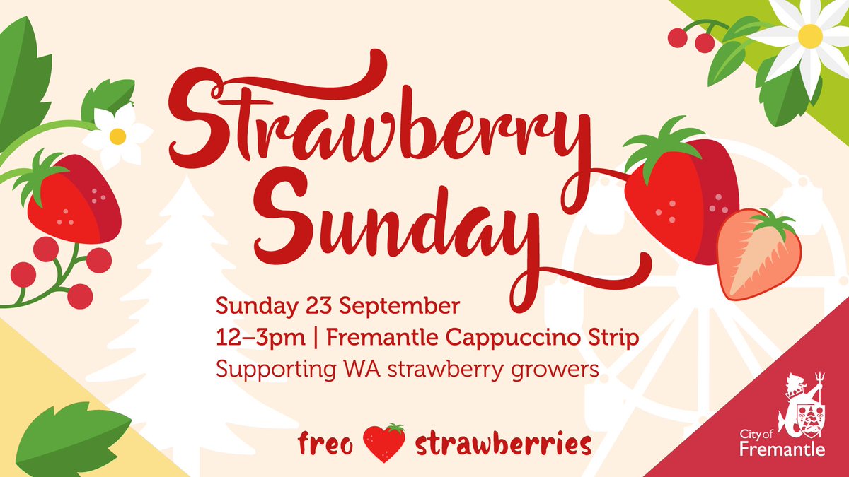 Freo will become strawberry central this Sunday in a show of support for WA #strawberrygrowers. 25,000 punnets of local #strawberries will be delivered to restaurants and cafés along the Cappuccino Strip. bit.ly/2OE3Blw