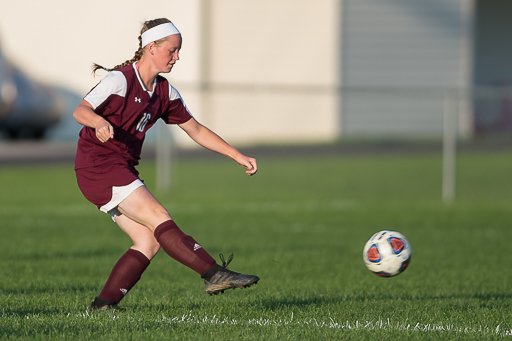 Wellington's Maddie Lewis passes the ball against Firelands. <a href="/WEVSD_sports/">Wellington Sports</a>