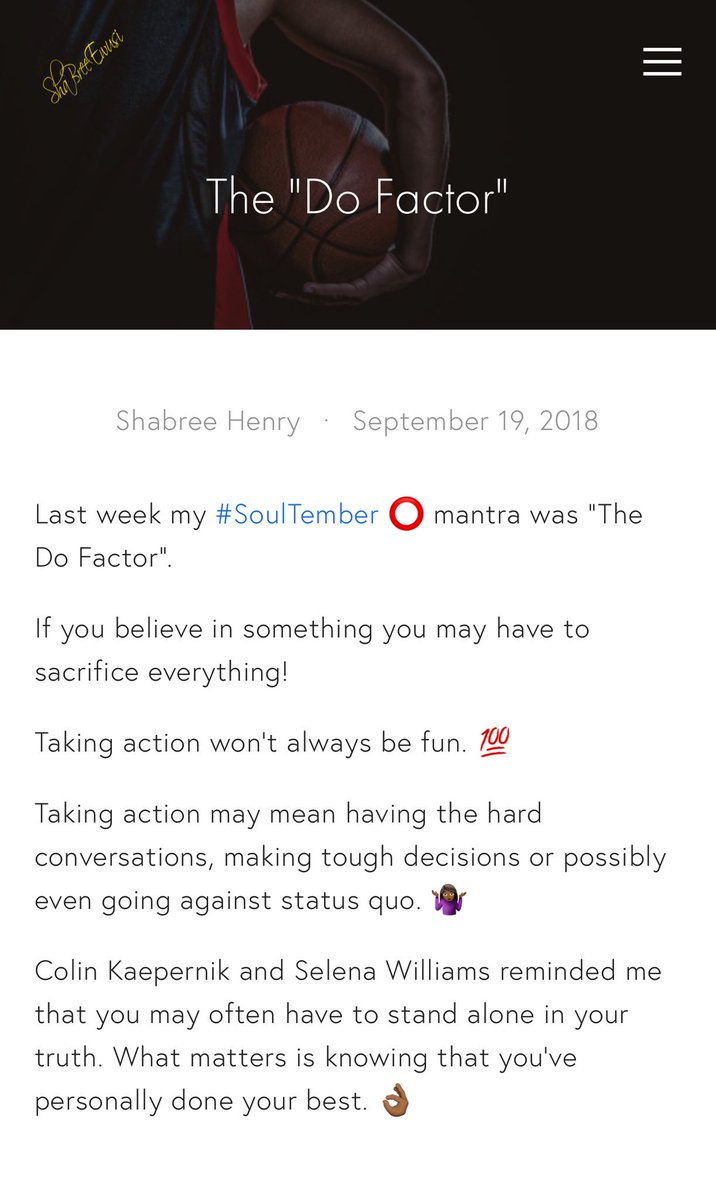 coachshabree's tweet photo. ✍🏾 NEW ON THE #BLOG!
If you #believe in something you may have to #sacrifice everything!
What are you doing?
Read more on the blog.
#BreeSaidIt
https://t.co/eBB03KIJHl https://t.co/0IU5YvOBCE