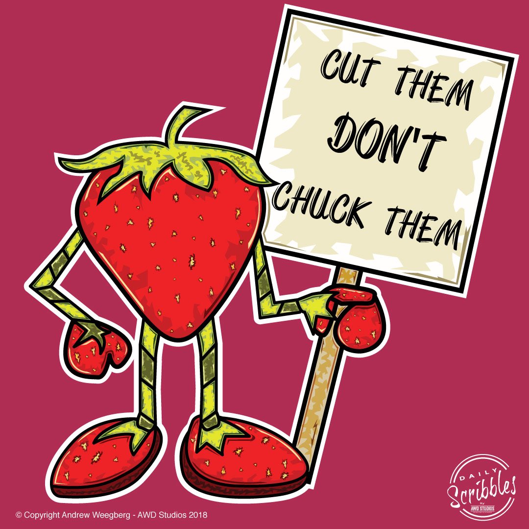 AWDStudios's tweet photo. CUT THEM UP AND DONT CHUCK THEM! More  #illustration #sketch #digitalpainting #digital #weegberg #illustrations #dailyillustration #smashastrawb #strawberry #woolworths #coles #iga #fruit #supportlocal #strawberry🍓 #strawberries #strawb #food #CutThemUpDontCutThemOut https://t.co/QWhBfGJ7f9