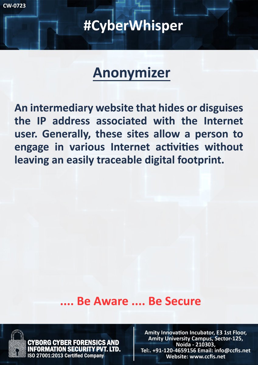 ccfis's tweet image. #CyberWhisper #CyberSecurity #Anonymizer