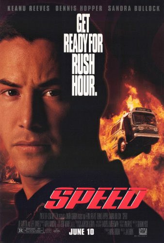 This one’s fascinating because it’s a riff on the Speed poster—a movie from 9 years prior.