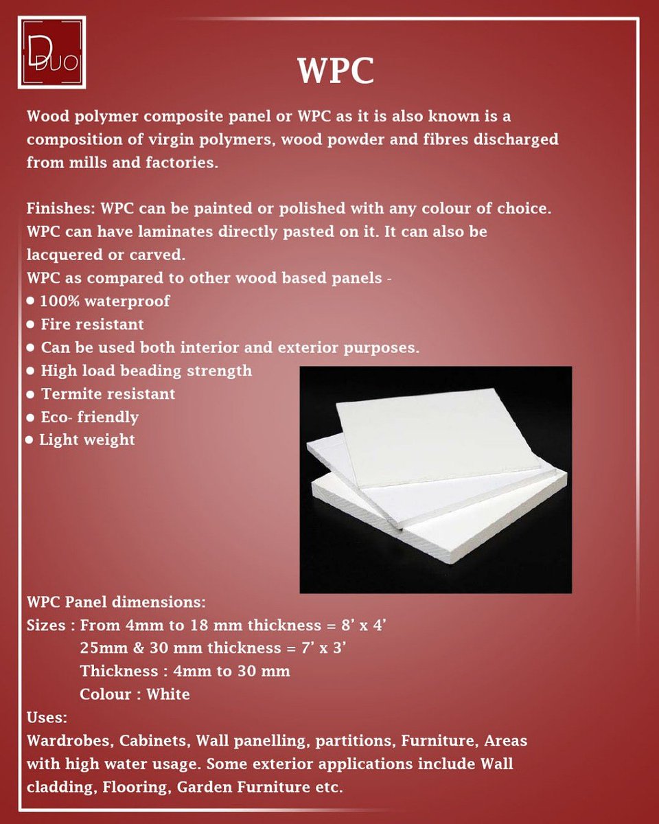 DesignerDuo's tweet image. WoodPolymerComposite #strongmaterial #multipurposeuse #colours #DesignerDuo 
Architect Nikhil Munje