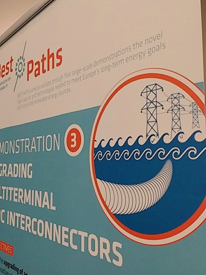 BestPaths_eu's tweet photo. Diego Cirio from @RSEnergetico is showing participants to the #converter techs workshop the SACOI system, connecting #Sardinia to mainland. #BeyondBestpaths #Demo3 #BestPaths https://t.co/4jX5YUC089