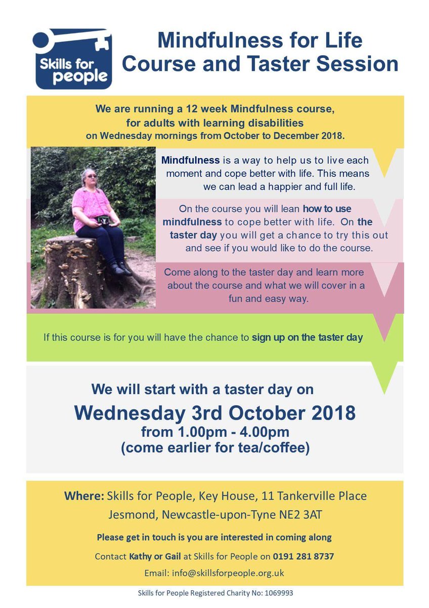 skillsforpeople's tweet image. Get in touch if you are interested in our next Mindfulness for Life course! 
A 12 week course for people with learning disabilities and, or autism