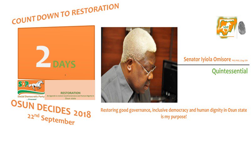 iyiosun's tweet photo. Good Governance, Inclusive Democracy and Human Dignity! Thats what #OmisoreForGov is about #VoteSDP #VoteIyiYemi #OsunElectionsMustBeFree #OsunINECMustBeFair @BBCAfrica @CNNPolitics @CNNAfrica @ThisDayLive @NTANewsNow @SituationRoomNG @HopeForNGR @AJEnglish @ChannelsTV https://t.co/28SDNckyGX