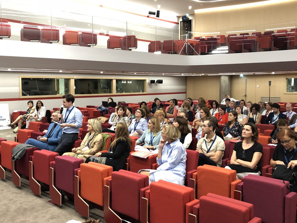 BRISpress's tweet photo. Children commissioners and ombudspersons reporting back to the young advisors how they will work to implement their recommendations on promoting mental health for children. #ENOC18 #ENYA https://t.co/BmWvWXytAk