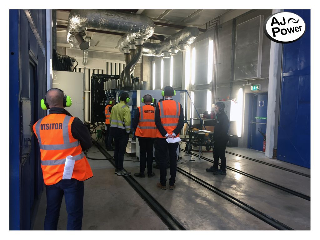 ajpower's tweet photo. Customer #FactoryAcceptanceTest of an AJ2845S, 11kV unit in our large machine #TestCells. Performance tests carried out included #ColdStart load acceptance with transient capture software, 3 phase short circuit test, and an extended load run #ReliablePower #UKmfg #genset https://t.co/dXT3wFWtDl