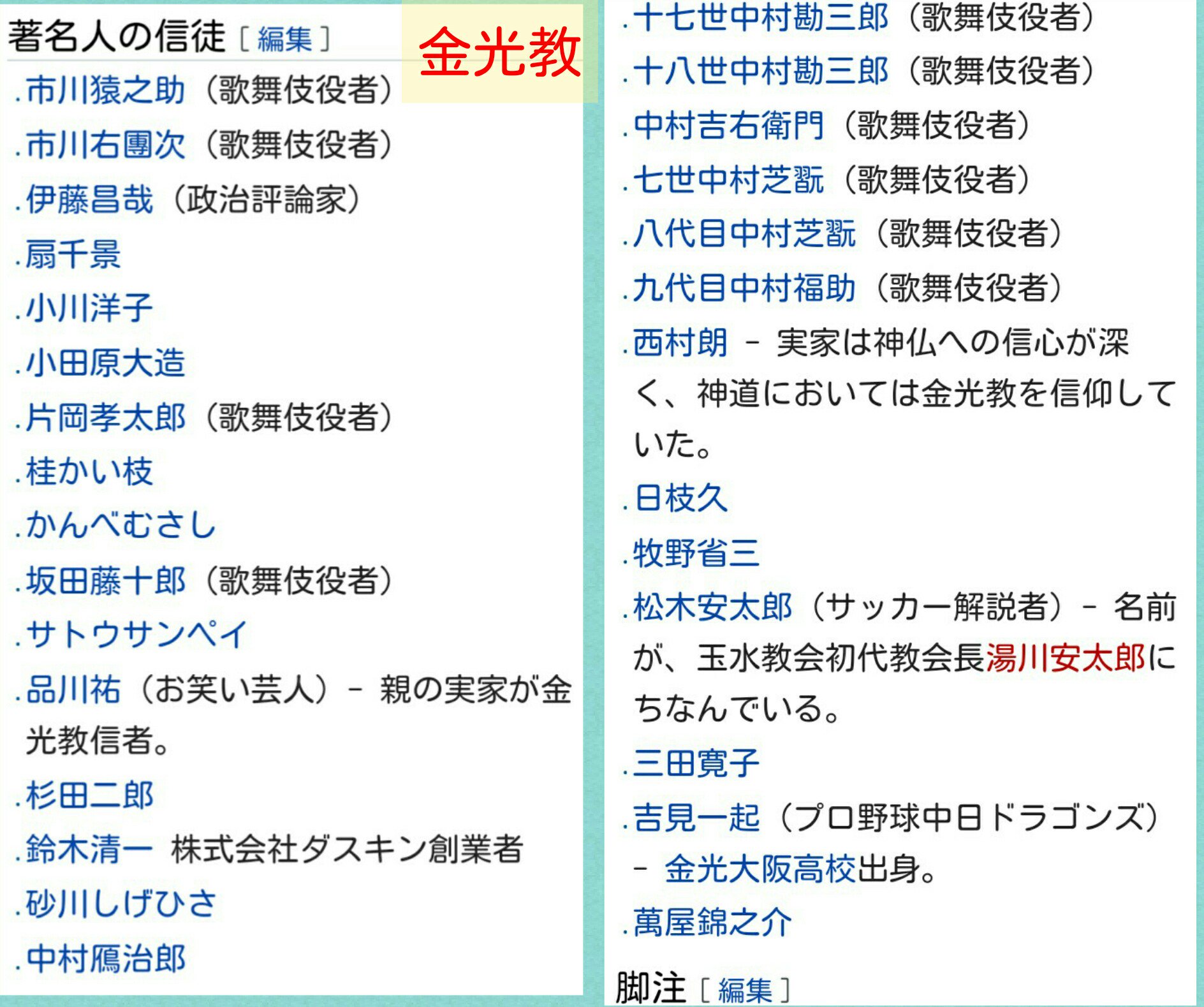 Lala 金光教系高校出身の宮迫は癌利権でボロ儲けhttps T Co 7ovr6gpqg5 金光教信者 歌舞伎役者がたくさんhttps T Co Gcudl0m21e 訂正 歌舞 伎 役者です 失礼致しました 癌という病気は存在しません 歌舞伎役者の市川海老蔵は小林麻央を殺し