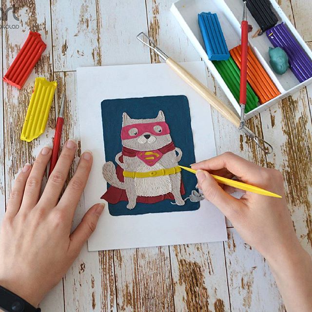Plasticineuk's tweet photo. We love this work! Alexandra creates images using flattened #Plasticine, how cool! https://t.co/vTRhfWaft8