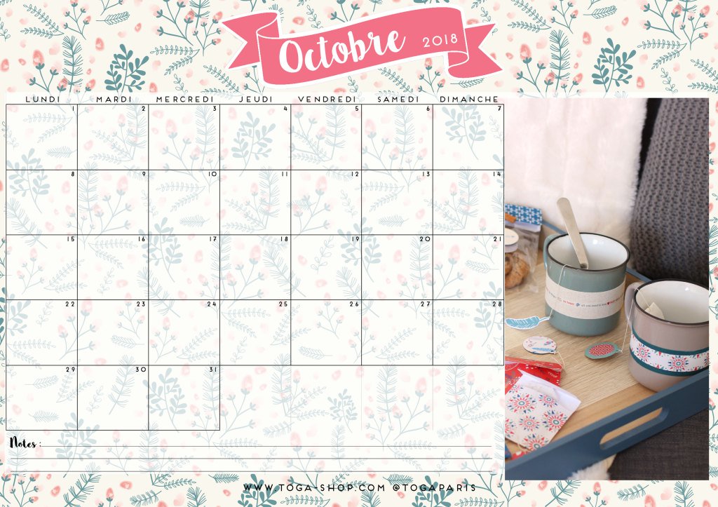 TogaParis's tweet photo. Calendrier imprimable octobre 2018 https://t.co/IfUh22DjYt https://t.co/03GFGI2aic