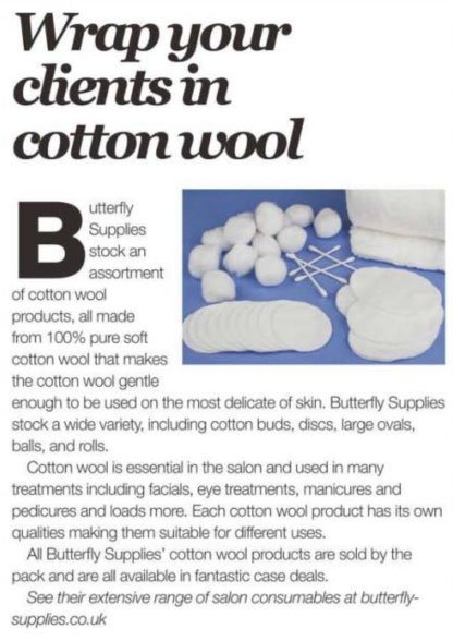 ButterflySupply's tweet image. Take a look at our article in @TheSalonMag on page 40 #cottonwool #ThursdayThoughts #earlybiz