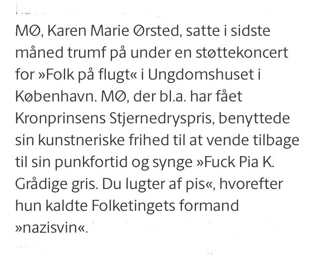 MikkelDPetersen's tweet photo. Dansk Folkeparti vil have DR til at spille mere musik fra provinsen. Her er for eksempel fynske MØ. https://t.co/Dh1VHurhu7