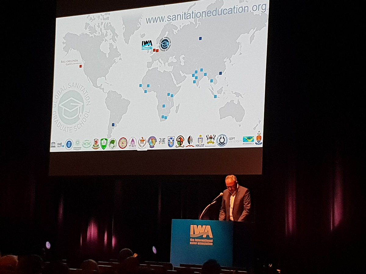 H2ODraganSavic's tweet image. My colleague and friend Prof. Damir Brdjanovic announcing the establishment of a graduate school for educating over 1000 young #water professionals in non-sewered systems and sanitation. @IWAHQ @ihedelft