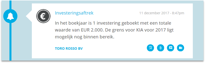 Iedereen is maar druk met die € 500.000 grens voor de rekening courant. Omdat we zo trots zijn op het nieuwe design, gaan we hier gewoon een alert voor toevoegen. (alleen als je RGS of <a href="/yukiboekhouden/">Visma | yuki</a> gebruikt). Met het logo van het Ministerie van Financiën erbij 😄