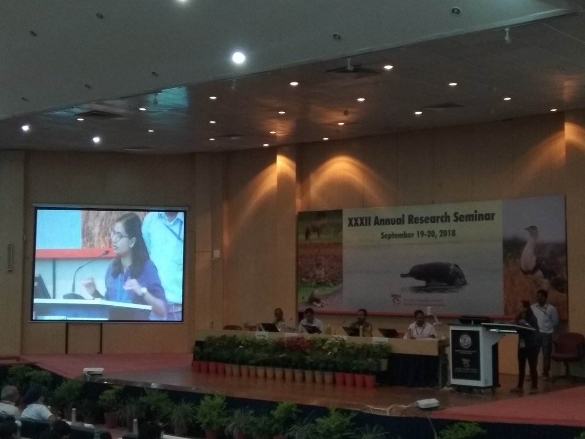 shivam_wolf's tweet photo. Roadkill alone isn't a good indicator of impacts of roads on wildlife populations- @CL_akanksha at #WIIARS2018 Day2 https://t.co/p55YshxrJZ