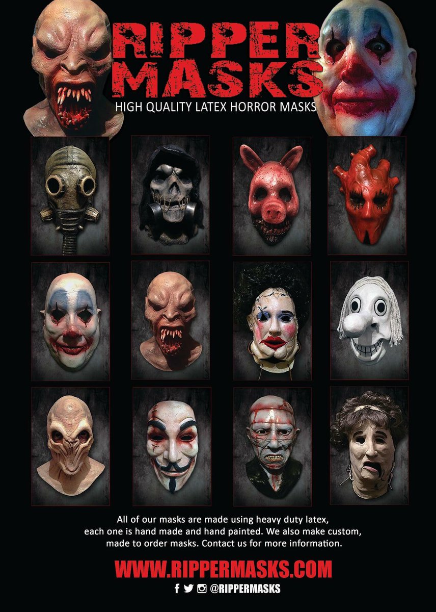 RipperMasks's tweet image. It's almost that time of year again...Halloween is coming! 

High quality latex horror masks available from rippermasks.com

Our cut off date for Halloween orders is October 1st. Please order early to avoid disappointment.