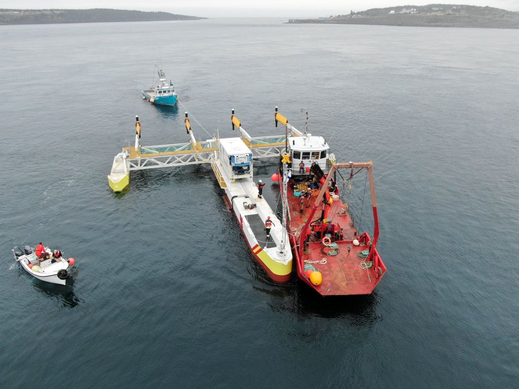 PLAT-I #tidalpower platform settles in Canada’s Grand Passage
Read more: bit.ly/2QLCx5p

<a href="/Sustain_Marine/">Sustainable Marine</a> <a href="/BlackRockTidal/">BLACK ROCK TIDAL POWER Inc.</a> @SCHOTTEL_HYDRO #PLATI #marineenergy