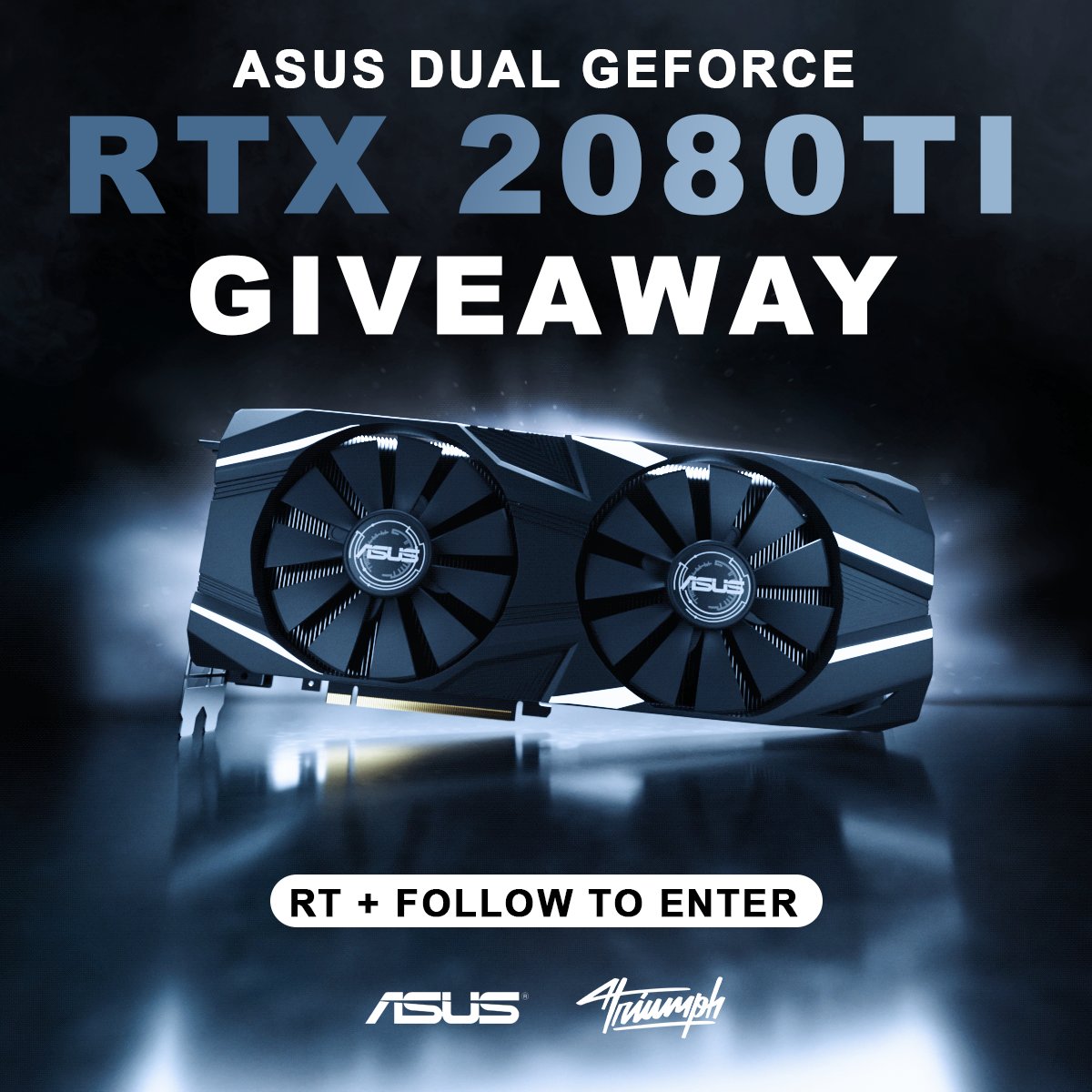 TriumphArts's tweet image. Dual GeForce® RTX 2080 Ti GIVEAWAY!

Rules:
-RT this tweet
-Follow @TriumphArts on Twitter and Instagram
-Follow @ASUSUSA  on Twitter and Instagram

Ends October 4th