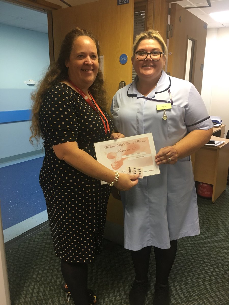 Lizsum65's tweet photo. Fabulous   April 💕 from   Lionel Cosins Ward is Septembers staff award winner for Medicine . April starts her Top Up degree to Registered nurse on 1st October 😀. @Uni_of_Essex @BasildonHosp @ChristinePearcy @matronjen https://t.co/7YrtoNmXTa