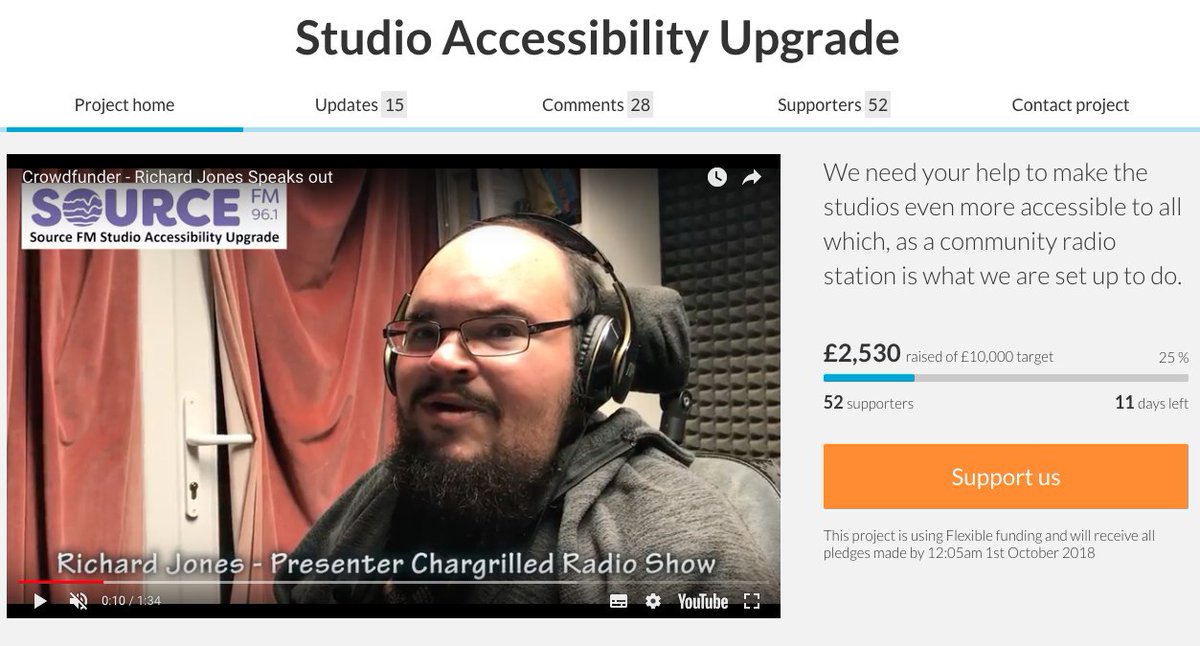 thesourcefm's tweet photo. Today is a *Don't stop believin'* day in the words of @JourneyOfficial 1/4 of a way through our #Crowdfunder to make our much needed studio accessibility upgrade! Help us reach our target in 11days, please #rt #SourceFM4All #communityradio for everyone https://t.co/ojgS8hF8Rs https://t.co/8rJQYQVg3d