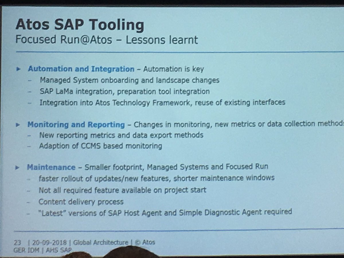 Atos lessons learned Focused Run #solman #soled2018 #cloudalm