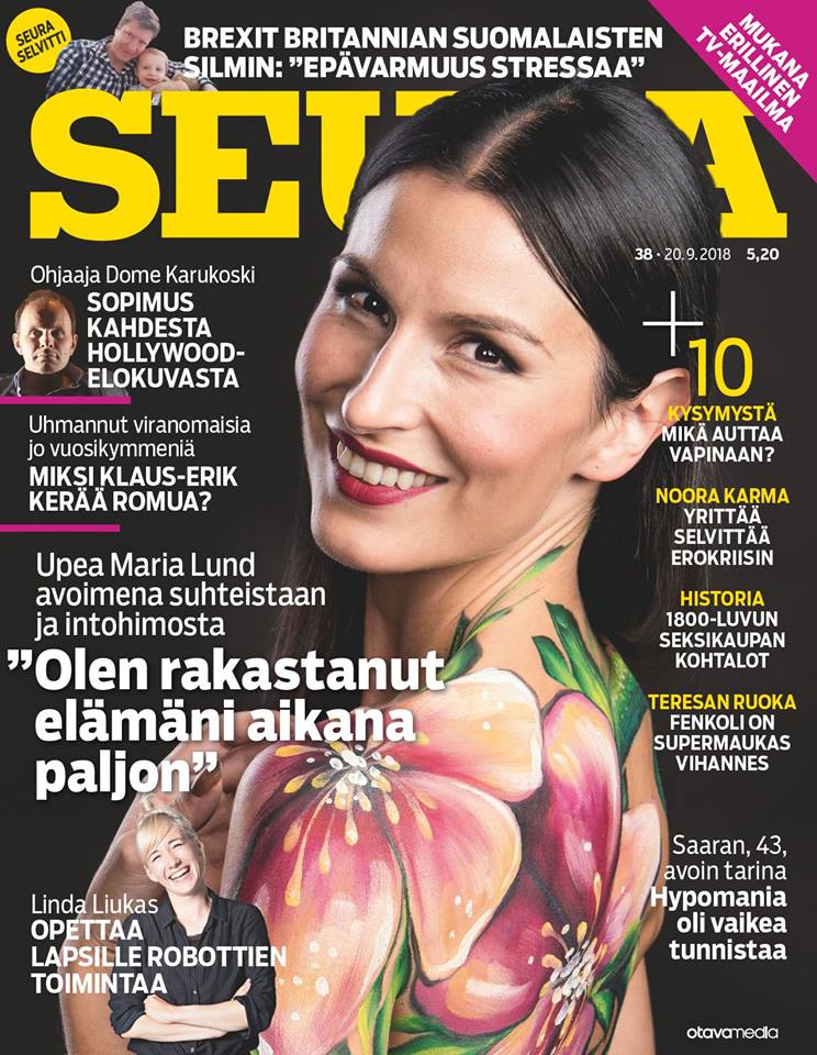 erkkimer's tweet photo. Mainettaan nuorempi Seura saapui! Tarjolla jälleen kiinnostava kattaus viihdettä, asiaa ja tavallisten suomalaisten tarinoita. Tällä kertaa on pakko jakaa poikkeuksellisen tyylikäs kansi, kiitos upeasti ihomaalatun Maria Lundin! #seura #marialund #lindaliukas #brexit https://t.co/OGdB5HQGs3