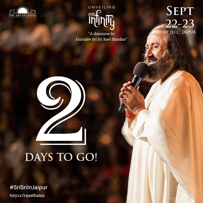 2days to bliss!2days to infinity!To register contact: +91 80589 51000, +91 98291 69797#UnveilingInfinity#VigyanBhairav #ArtOfLivingJaipur #ArtofLiving #Rajasthan #Tourism #Infinity #InnerPotential #Gurudev #SriSri #SriSriRaviShankar #UnveilingInfinity #PowerWithin