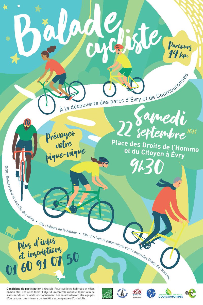 AGENDA - 🚲 Adeptes du #vélo 🚲 RDV Samedi à 9h30 Place des Droits de l'Homme et du Citoyen, pour une balade #cycliste de 14km entre #Evry et @courcouronnes_ en compagnie de Monsieur le Maire <a href="/fchouat/">Francis Chouat</a> et @beaudetstephane Maire de #Courcouronnes 
⚠ Inscriptions au 01 60 91 07 50.
