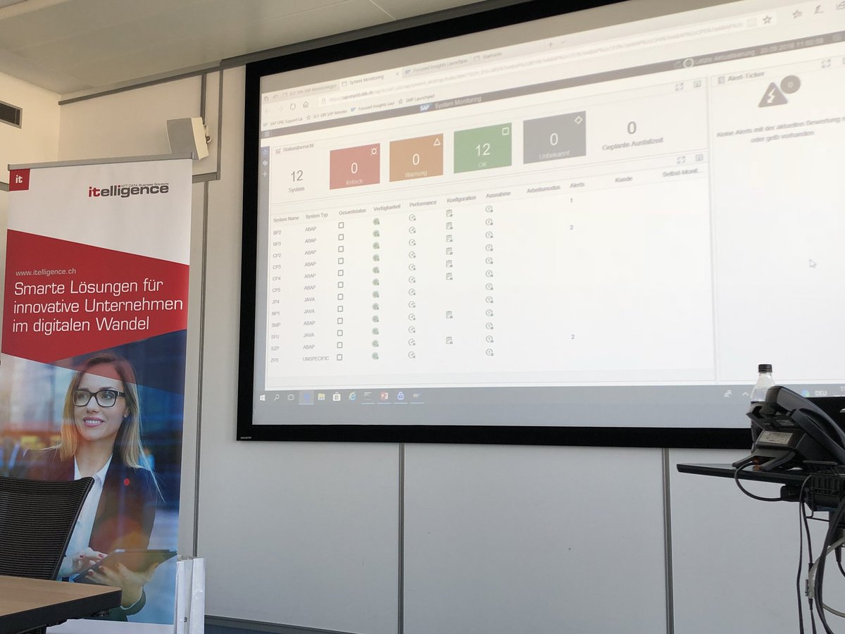Matthias_CH's tweet image. #itelliworld18 @itelligence_ch Smart Technology mit #LiveDemo: SAP #SolutionManager 7.2 - Überwachung und Optimierung des täglichen SAP-Betriebs am Beispiel der #SBB inkl. mobile-optimierte Zugriffe