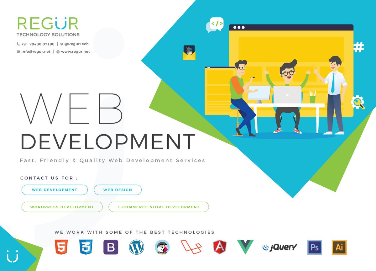 RegurTech's tweet image. Looking for website development?

We are here to help you with all the website solutions &amp;amp; comprehensive range of services. We work with some of the best technologies and help you get some really powerful solutions.
#webdevelopment #webdesign #wordpress #ecommerce