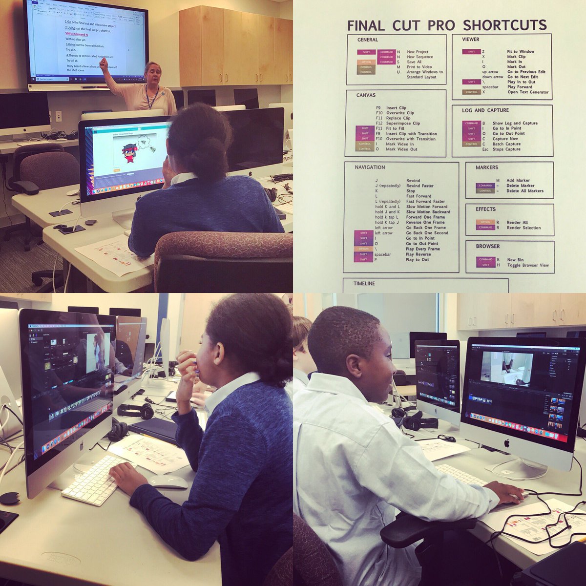 TheGraceSchool's tweet image. #computerlife at @TheGraceSchool!  Students creating videos in @FinalCutPros @Apple