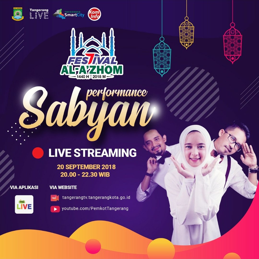 tng_tv's tweet photo. Buat yang gabisa dateng jangan khawatir, karena nanti bakalan ada LIVE STREAMING yang bisa kalian liat di Chanel Youtube Kota Tangerang, Website Tangerang TV dan bisa juga lewat Aplikasi Tangerang LIVE 😉

#tngtv #kotatangerang #TangerangLIVE #LIVESTREAMING #Sabyan #Nissasabyan https://t.co/wsN7fdPK15