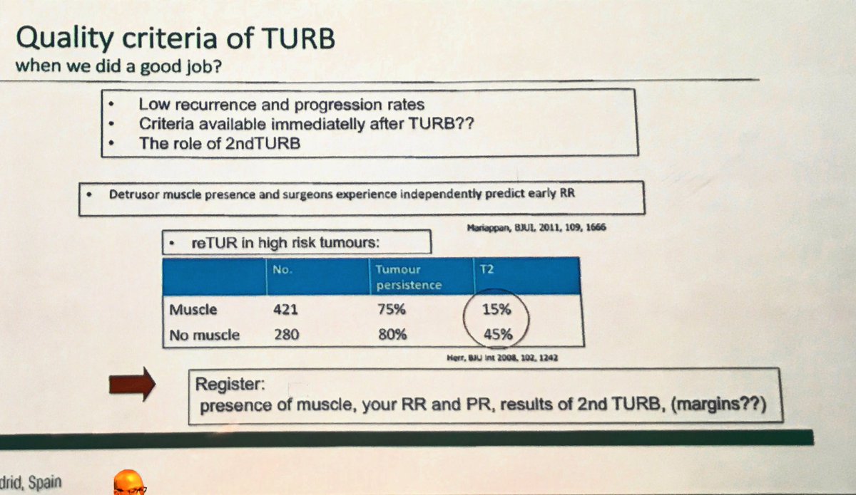 Babjuk: TURBT v inaccurate in high grade NMIBC. Time to evaluate alternatives to this outmoded way of staging in my opinion @BladderPath #bladdr18